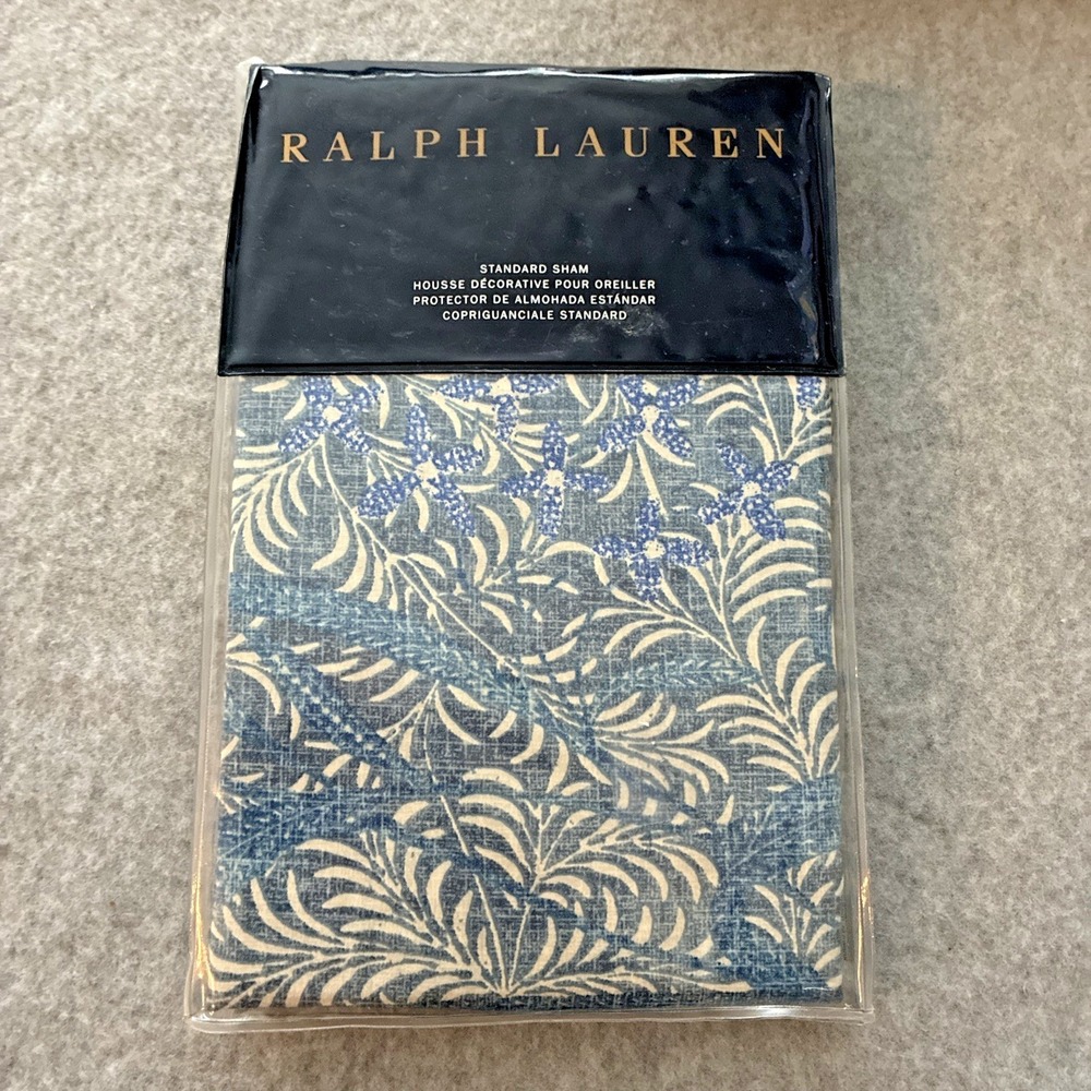 Ralph Lauren Meadow Lane Kaley Blue Standard Pillow Sham/Pillowcase 20" x 28"